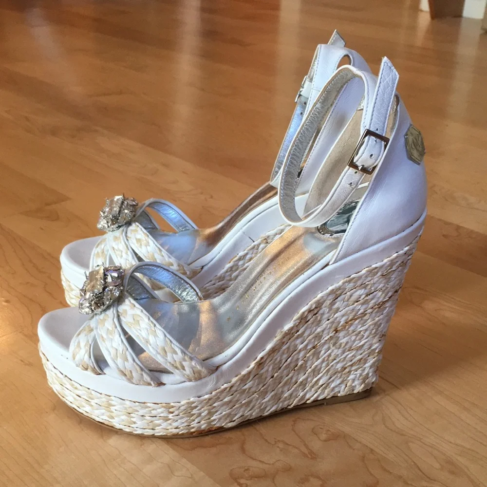 Philipp Plein GOLDJUNGE Collection Wedge Sandals